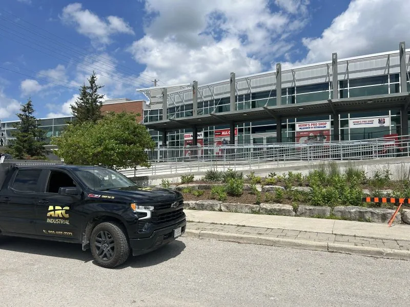Safety railings at the Fairgrounds Sports Centre