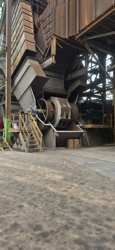 The ID fan and surrounding ductwork in the plant
