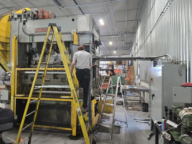 Production press relocation and rewire