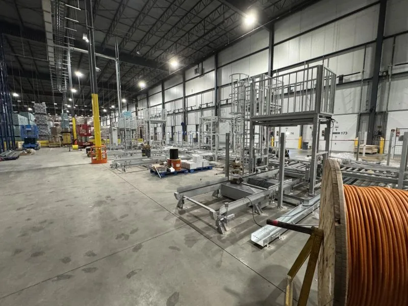 Robotic warehouse racking installation